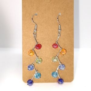 Rainbow drop earrings NWOT